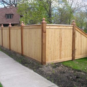 Premium Vertical Wood Fence with Cap & Trim