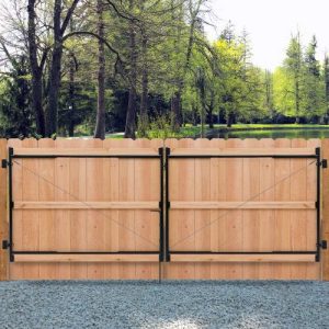 Adjust-A-Gate Truss Cable System 3 Rail Double Drive Wood Gate