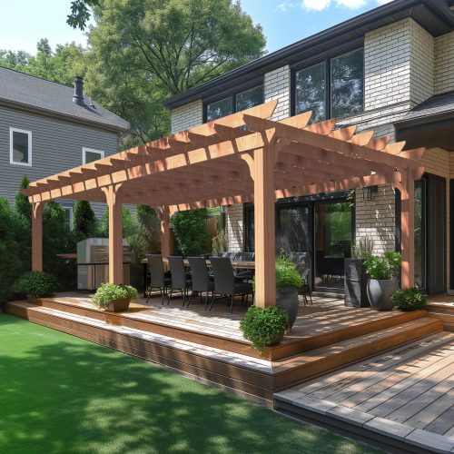 10′ x 12′ Wood Pergola, Wooden Grape Trellis - Image 9