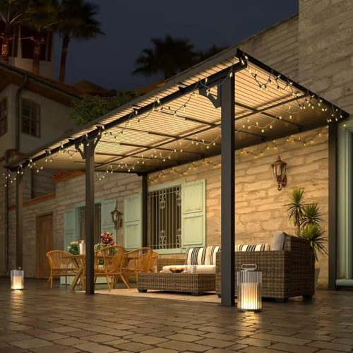 Custom Metal Wall Mounted Gazebo, Polycarbonate Panel Awning - Image 7
