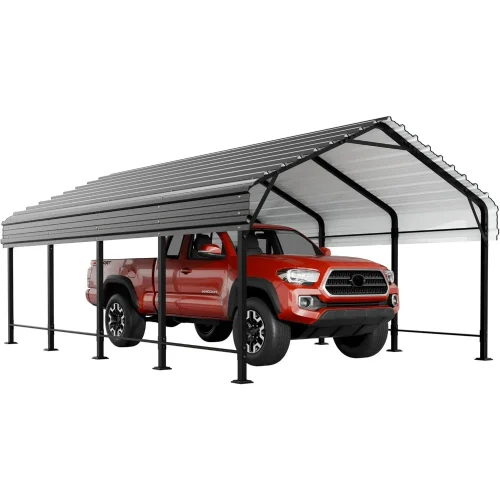 12 ft. W x 20 ft. D Metal Carport Steel Car Canopy with Galvanized Steel Roof - Image 2