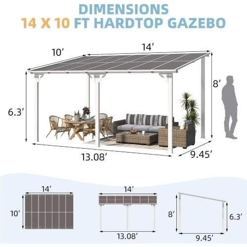 Custom Metal Wall Mounted Gazebo, Polycarbonate Panel Awning - Image 6