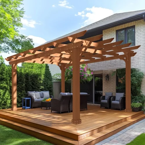 10′ x 12′ Wood Pergola, Wooden Grape Trellis - Image 6