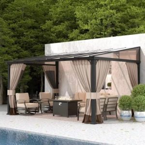 Custom Metal Wall Mounted Gazebo, Polycarbonate Panel Awning