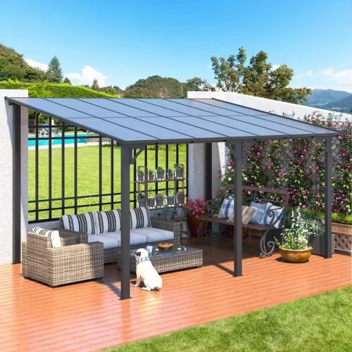 Custom Metal Wall Mounted Gazebo, Polycarbonate Panel Awning - Image 12
