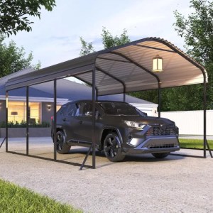 10 ft. W x 15 ft. D Metal Carport Steel Car Canopy with Galvanized Steel Roof