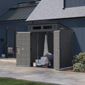 Suncast Modernist 6 FT. x 5 FT. Storage Shed, 200 Cubic Steel Frame Multi-Wall Resin Shed