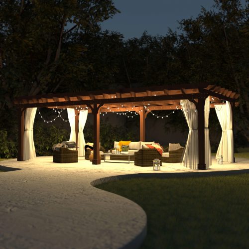 10′ x 12′ Wood Pergola, Wooden Grape Trellis