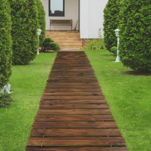 8' Wooden Garden Pathway,  Garden Boardwalk Walkways, Roll Up Beach Wood Road Floor